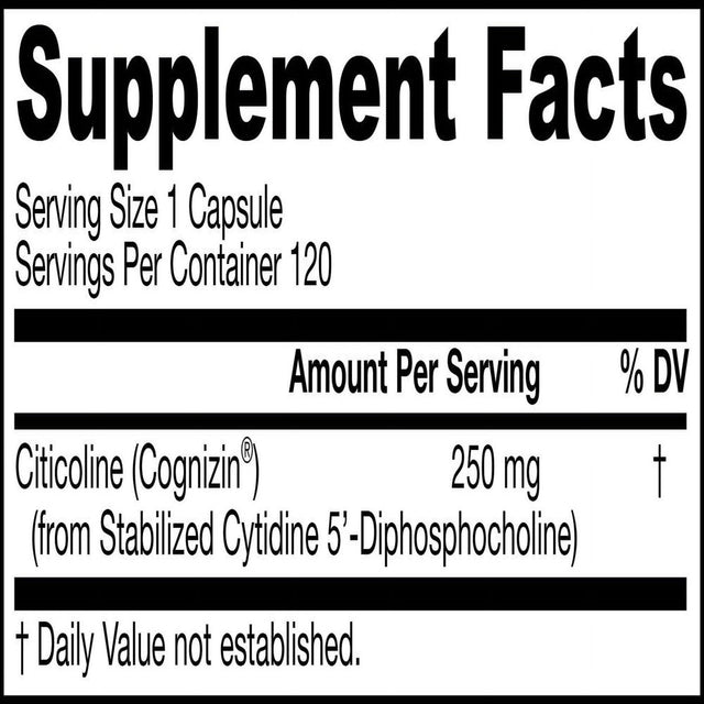 Jarrow Formulas Citicoline, Supports Brain Function, 250 Mg, 120 Caps