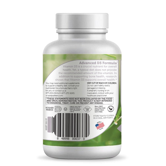 Zahler Vitamin D3 1000 IU, Supporting Bone and Muscle Tissue, 250 Softgels