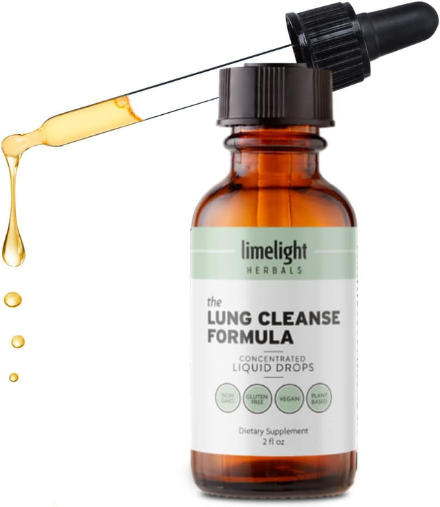 The Lung Cleanse Formula: Powerful Total Lung Detox - Optimize Lung Function - Sinus, Mucus, Bronchial Decongestant - Natural 3 Target Herbs - Lobelia, Lungwort, Plantain - 60 Servings, 2 Fl Oz