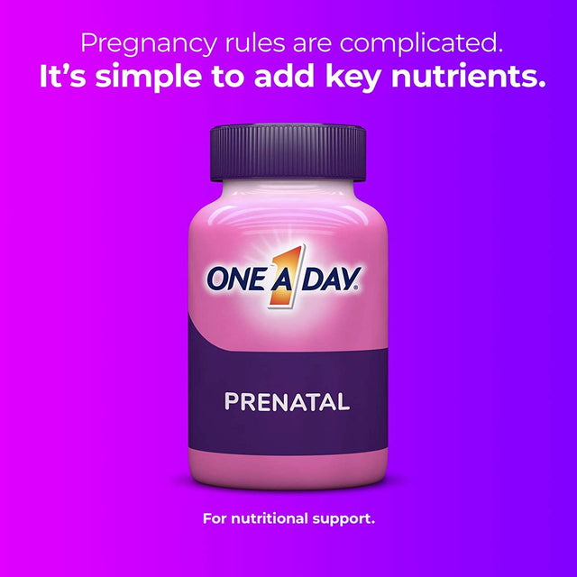 One a Day Women'S Prenatal 1 Multivitamin Including Vitamin A, Vitamin C, Vitamin D, B6, B12, Iron, Omega-3 DHA & More, 60 Count - Supplement for Before, During, & Post Pregnancy