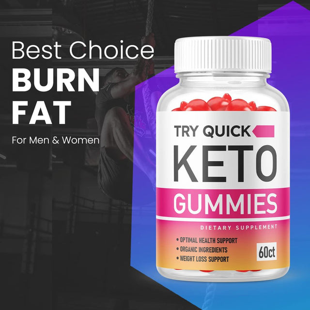 (1 Pack) Try Quick Keto ACV Gummies - Supplement for Weight Loss - Energy & Focus Boosting Dietary Supplements for Weight Management & Metabolism - Fat Burn - 60 Gummies