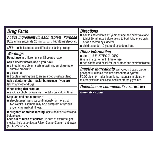 Vicks Zzzquil Ultra Night Time Sleep Support Aid, Doxylamine Succinate, 24 Tablets