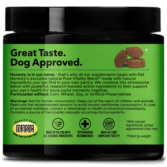 Pet Honesty Dog, Grass Green Supplement W Enzymes Probiotics Yucca Schidigera and Cranberry, Dog Urine Neutralizer for Lawn, Smoked Turkey Flavor, 90 Count Soft Chews