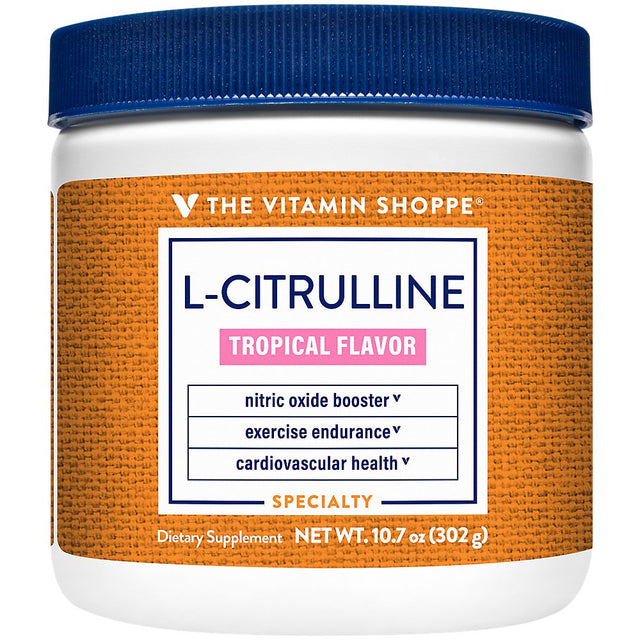 L-Citrulline - Free-Form Amino Acid - Nitric Oxide Booster - 3,000 MG - Tropical Flavor (10.7 Oz./66 Servings)