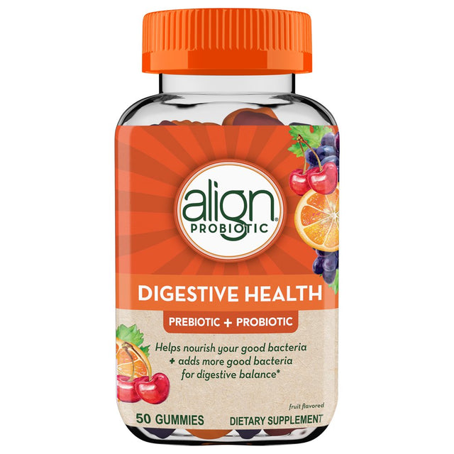 Align Digestive Health Prebiotic + Probiotic Gummies Fruit Flavored - 50 Ct