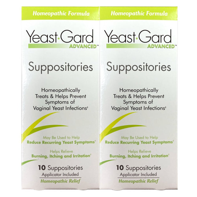 Yeastgard Advanced Homeopathic Yeast Infection Vaginal Suppositories 2 Pack