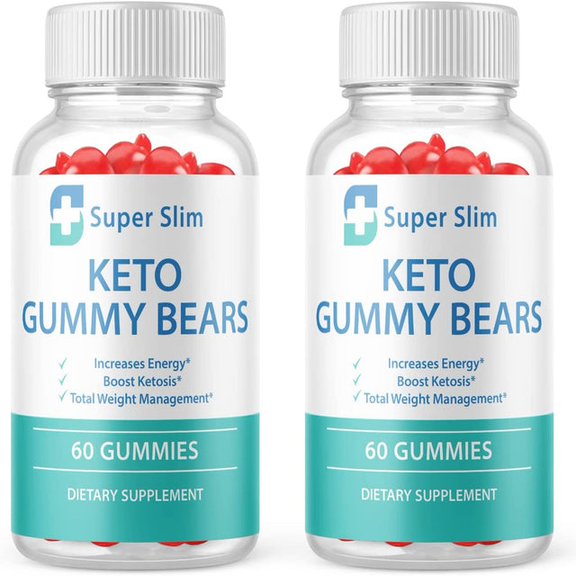 (2 Pack) Super Slim Keto Gummy Bears - Supplement for Weight Loss - Energy & Focus Boosting Dietary Supplements for Weight Management & Metabolism - Fat Burn - 120 Gummies