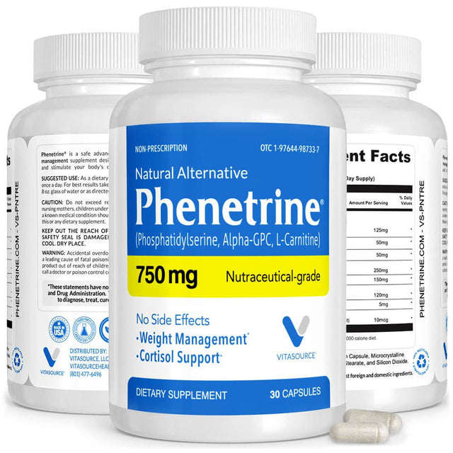 Phenetrine Diet Pills Extreme Strength Weight Loss 37.5 Alternative - Vitasource