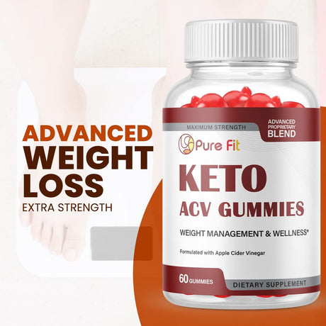 (5 Pack) Pure Fit Keto ACV Gummies - Supplement for Weight Loss - Energy & Focus Boosting Dietary Supplements for Weight Management & Metabolism - Fat Burn - 300 Gummies