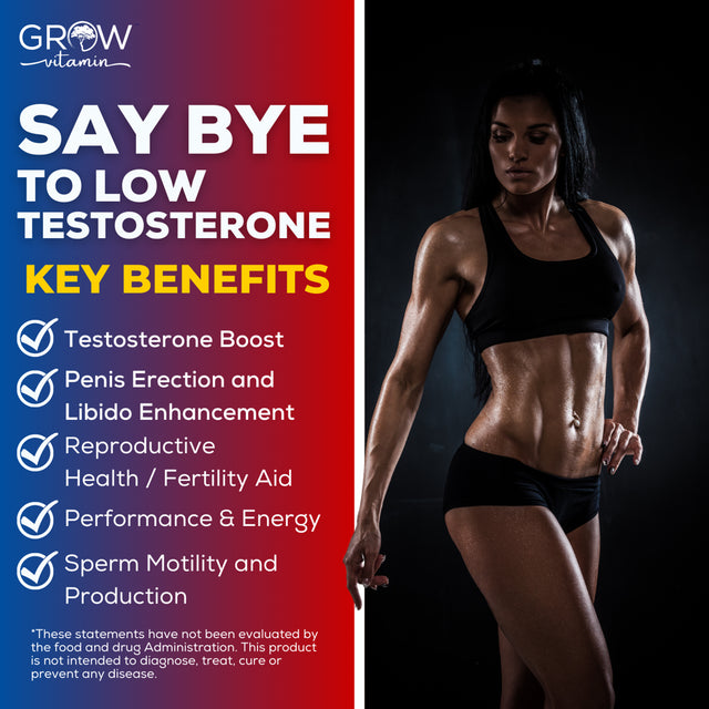 Grow Vitamin Testosterone Booster for Men - Men'S Test Boost Supplement for Energy, Stamina, Endurance - Natural Male Enhancement Pills with Saw Palmetto - Usa-Made, Non-Gmo Supplements - 90 Capsules