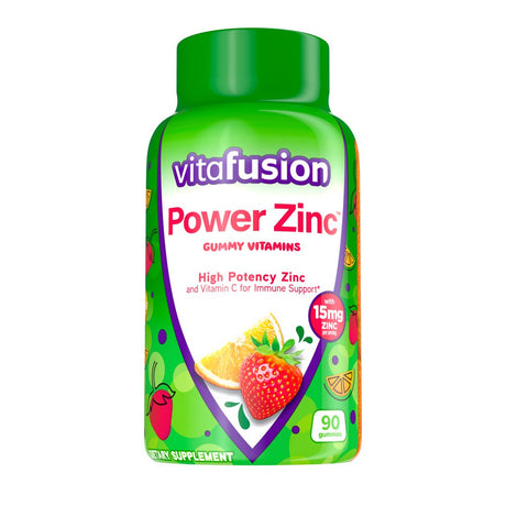 Vitafusion Power Zinc Gummy Vitamins, Strawberry Tangerine Flavored Immune Support (1), 90 Count