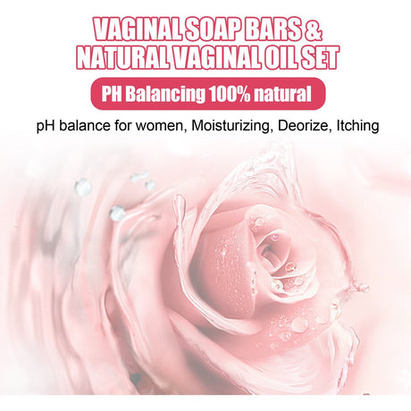 Yoni Soap Bars & Natural Yoni Oil Set Natural Yoni Oil Vaginal Wash for Women Feminine Wash Vaginial Deodorants PH Balance Elimina