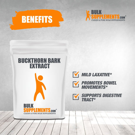 Bulksupplements.Com Buckthorn Bark Extract - Superfood Powder - Sea Buckthorn - Omega 7 Supplement - Radiant Beauty Hair Vitamins (250 Grams)