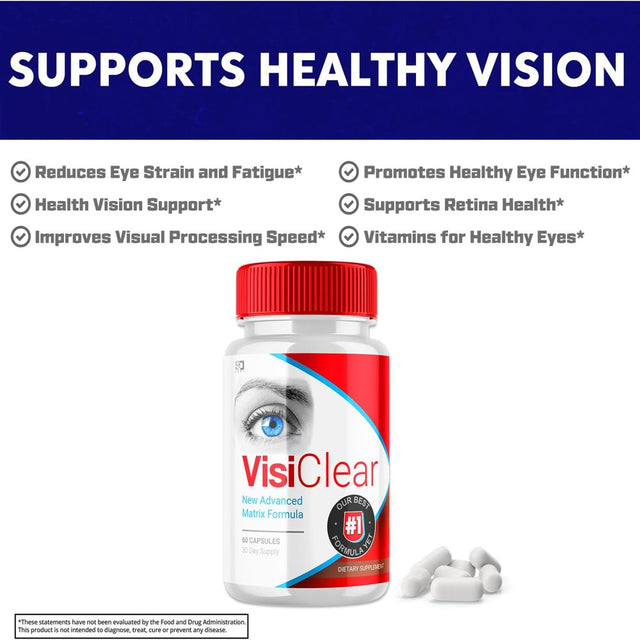 (3 Pack) Visiclear - New Advanced Revolutionary Eye Health Matrix Formula - Supports Healthy Vision - Supplement for Eyes Sight - 180 Capsules