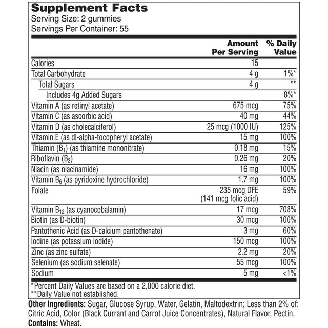 One a Day Men'S 50+ Gummies Multivitamin W/ Immunity and Brain Support, 110 Ct