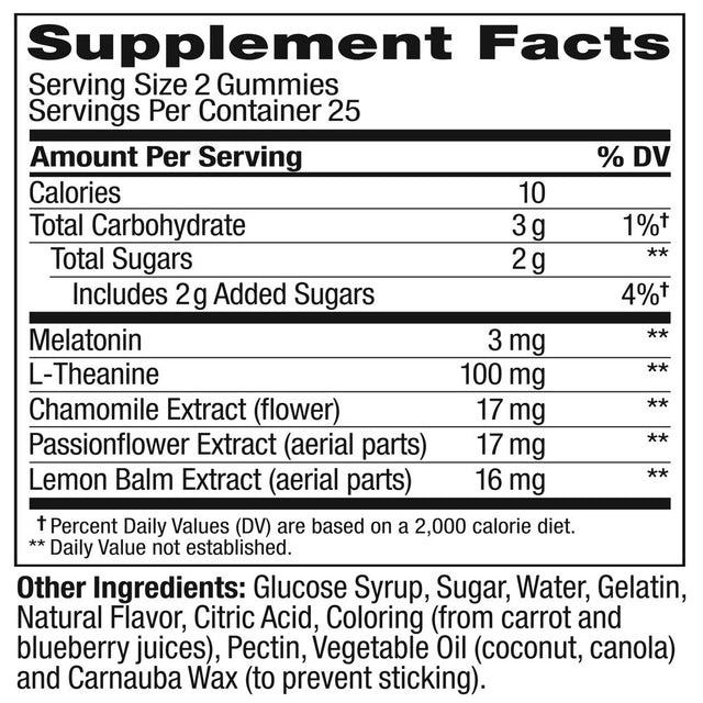 OLLY Sleep Gummy Supplement, 3Mg Melatonin, L Theanine, Chamomile, Blackberry, 50 Ct