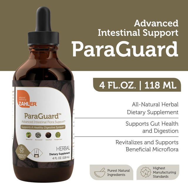 Zahler Paraguard Advanced Intestinal Flora Support & Gut Health Supplement, 4 Fl Oz