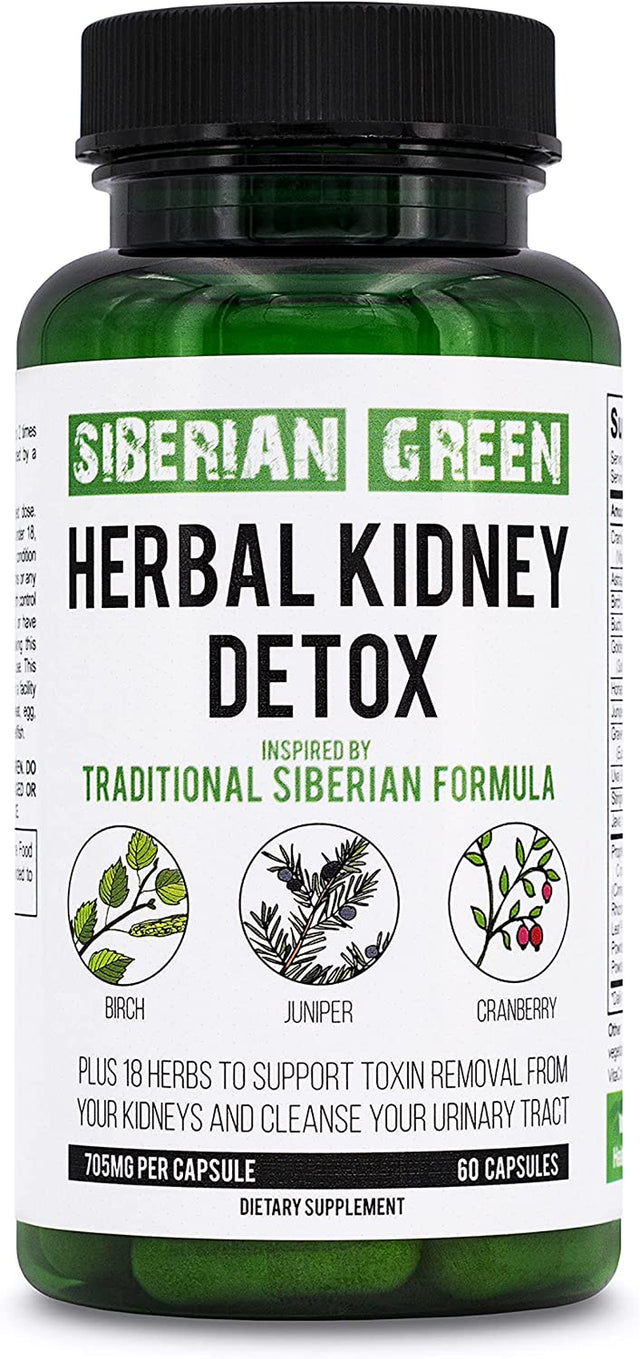 Herbal Kidney Detox 60 Capsules – Cranberry Birch Juniper Traditional Siberian Formula