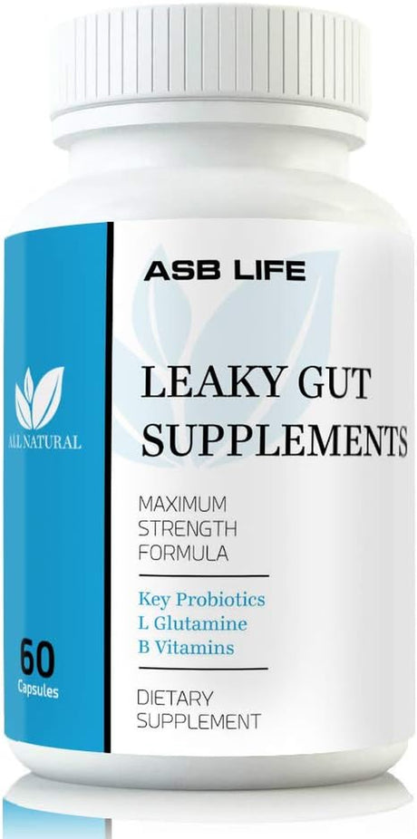 Flush Leaky Gut Supplements IBS Bloating Nipation Supports Relief of Heartburn Gas, SIBO L Glutamine, Key Probiotics B Vitamins, Vitamin A