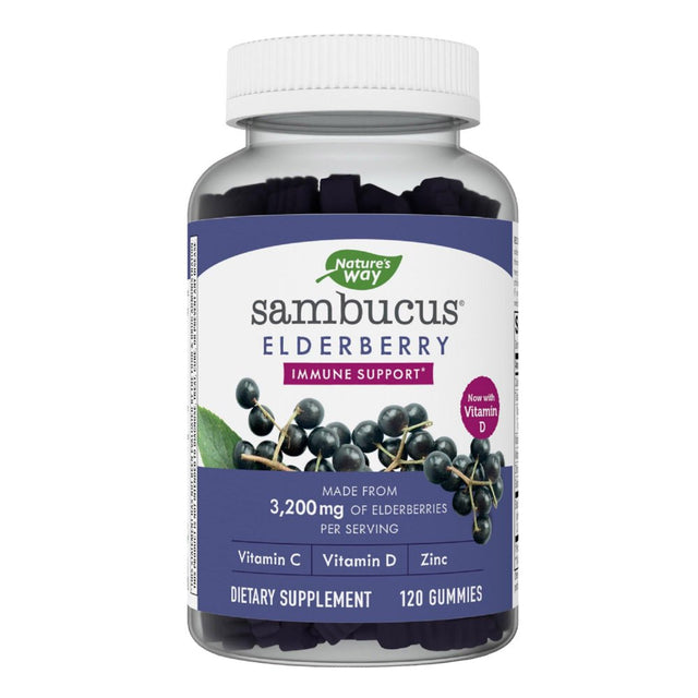 Nature'S Way Sambucus Elderberry with Vitamin C and Zinc, 120 Gummies