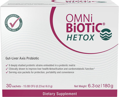 HETOX Probiotic Liver Detox - Bifidobacterium & Lactobacillus Probiotic Supplement - Hypoallergenic Gut-Liver Support - Non-Gmo Detox Cleanse for Men and Women