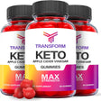 (3 Pack) Transform Keto ACV Gummies - Supplement for Weight Loss - Energy & Focus Boosting Dietary Supplements for Weight Management & Metabolism - Fat Burn - 180 Gummies