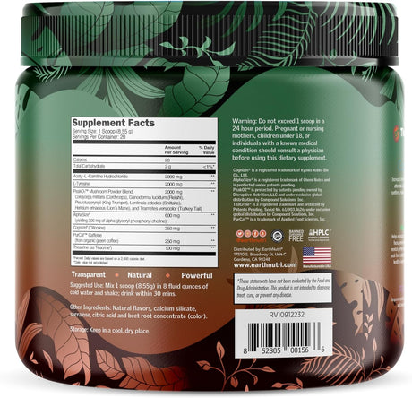 Energy + Focus, Energy Boost & Memory Enhancer with Acetyl L Carnitine Powder, L-Tyrosine, Peak02, Alphasize, Cognizin, Purcaf, and Theacrine, Lychee - 20 Servings