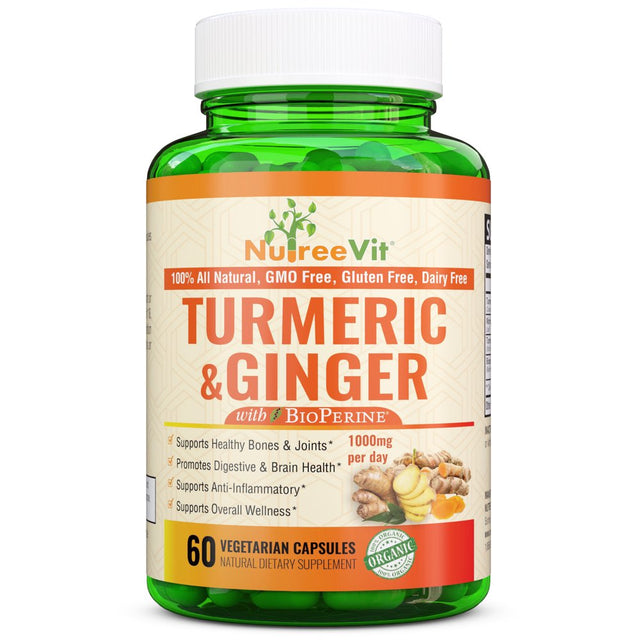 Nutreevit 100% Organic Turmeric Apple Cider Vinegar Supplement with Ginger and Bioperine. Natural Detox and Cleanse. Joint Support, Boost Metabolism, Made in USA (90 Count)