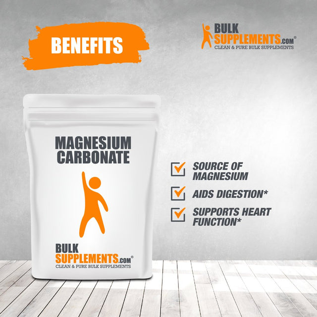 Bulksupplements.Com Magnesium Carbonate Powder - Pure Magnesium - Vegan Magnesium - Sleep Powder (500 Grams - 1.1 Lbs)