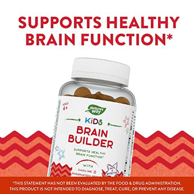 Natureâ€™S Way Kids Brain Builder, Supports Healthy Brain Function*, Lemonade Flavored, 60 Vegetarian Gummies