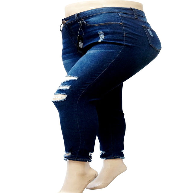 JACK DAVID WOMENS plus SIZE Sexy Boyfriend Denim Jeans Ripped Distressed Strech Pants