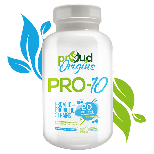 Proud Origins Pro-10, Probiotic 20 Billion 120 Capsules, Supports Digestive Health