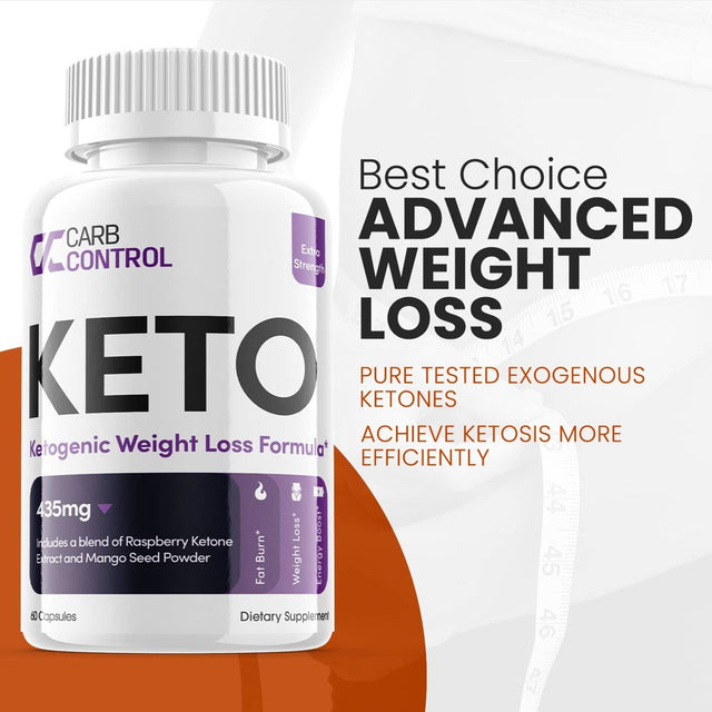 Carb Control Keto - Ketogenic Weight Loss - Energy & Focus Boosting Dietary Supplements for Weight Management & Metabolism - Advanced Fat Burn Raspberry Ketones Pills - 120 Capsules (2 Pack)