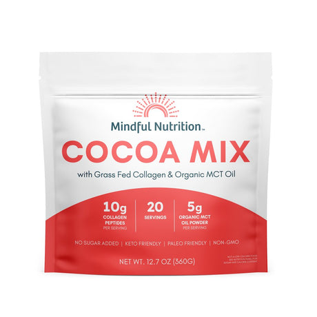 Mindful Nutrition Cocoa Powder with Grass Fed Collagen & MCT Oil Supplement Keto Chocolate - 12.7 Oz