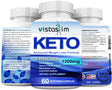 KETO BHB 1200Mg Pure Ketone 60 Pills Ketogenic Dietary Supplements Boost Energy & Burning Fat by Vistaslim