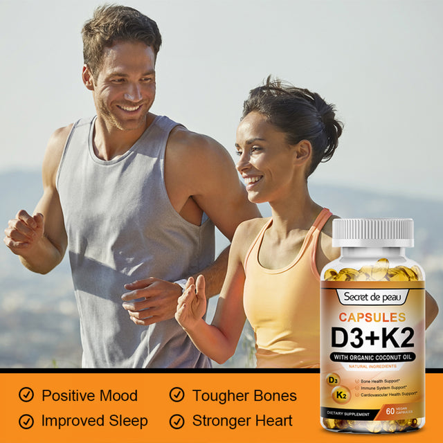 SDP Vitamin D3 + K2 5000 IU Capsules Daily Supplement,Support Immune System Bones Healthy Heart