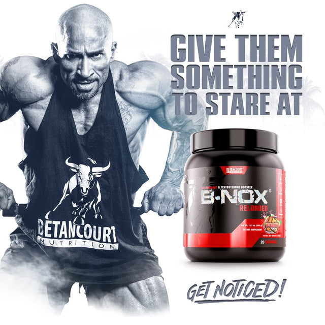 B-Nox Reloaded - Power Punch, High Stimulant Pre-Workout & Testosterone Enhancer, Powder Supplement, Betancourt Nutrition 20 Servings