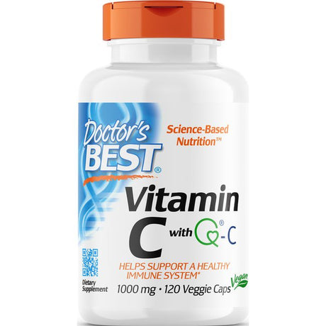 Doctor'S Best Vitamin C with Quali-C 1000 Mg, Non-Gmo, Vegan, Gluten Free, Soy Free, Sourced from Scotland, 120 Veggie Caps