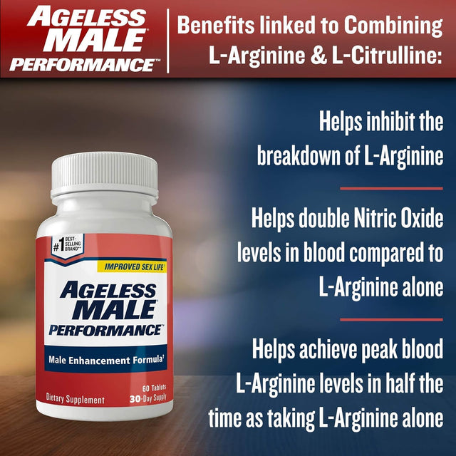 Ageless Male Max Total Testosterone Booster & Ageless Male Performance Nitric Oxide Booster for Men - Improve Workouts, Reduce Fat Faster than Exercise Alone, Promote Arousal, Energy & Drive