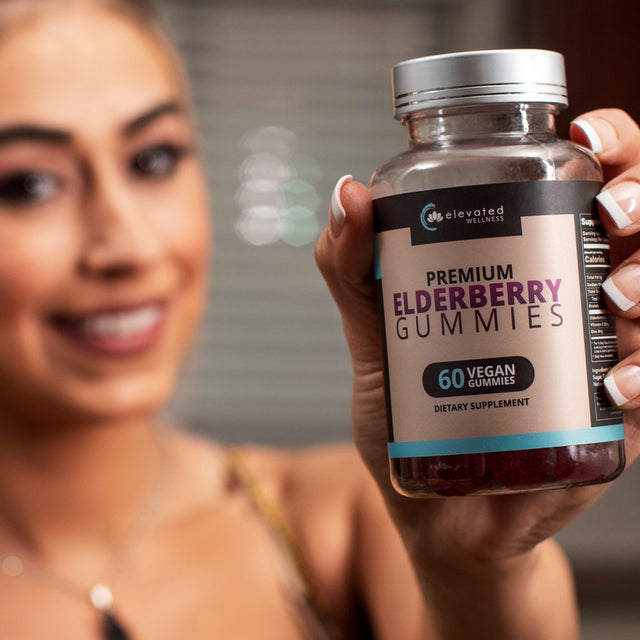 Elevated Elderberry Gummies (60Ct), Zinc & Vitamin C - Non-Gmo, Vegan