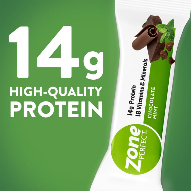 Zoneperfect Protein Bars | 14G Protein | 18 Vitamins & Minerals | Nutritious Snack Bar | Chocolate Mint | 20 Bars