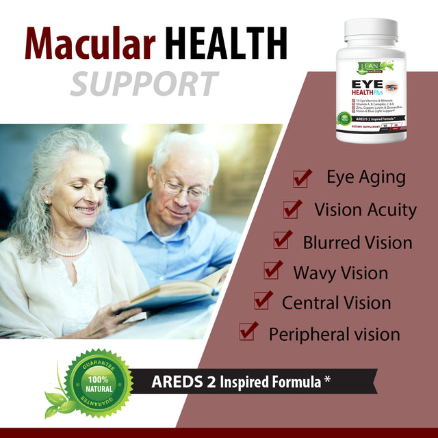 Areds 2 Eye Health plus W/ Copper, Vitamin a B C E, Lutein & Zeaxanthin, Quercetin, Zinc, Bilberry Extract, Biotin - Sight Care, Dryness, Strain, Night Vision, Macular Supplement for Adults 60 Capsule