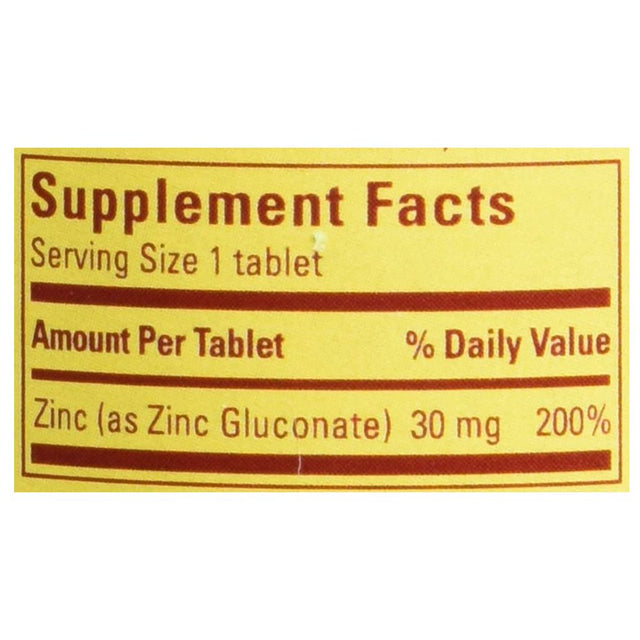 Nature Made Zinc 30 Mg for Immune System Support Tablets, 100 Count Ea