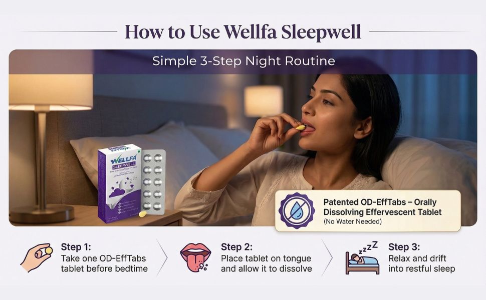 Sleepwell Melatonin 5mg Sleep Supplement | Dissolving Effervescent Tablets with Chamomile | Better than Sleep Gummies & Strips | Sleep Aid for Stress Relief & Insomnia (60 Tablets, Pack of 2)