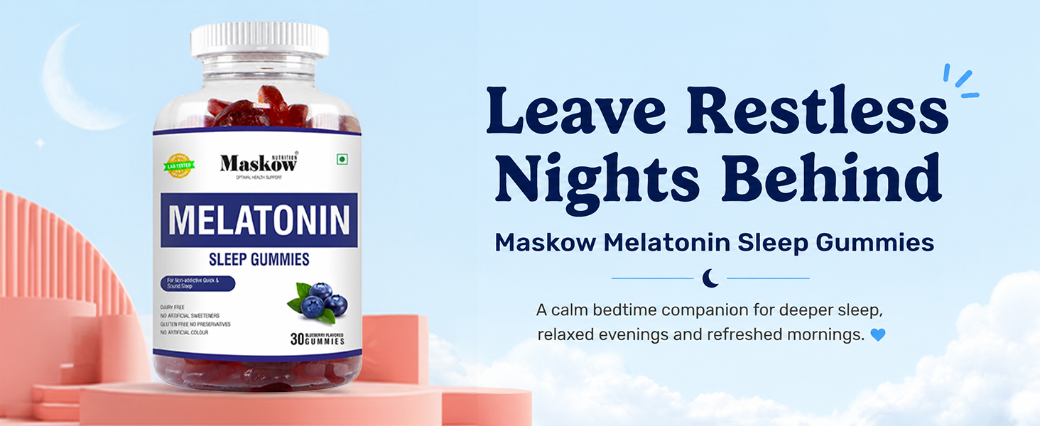 Melatonin 5 mg Sleep Gummies | Muscle Recovery & Nerve Relaxation | Helps You Sleep Soundly | Wake Up Fresh & Energetic | 30 Gummies