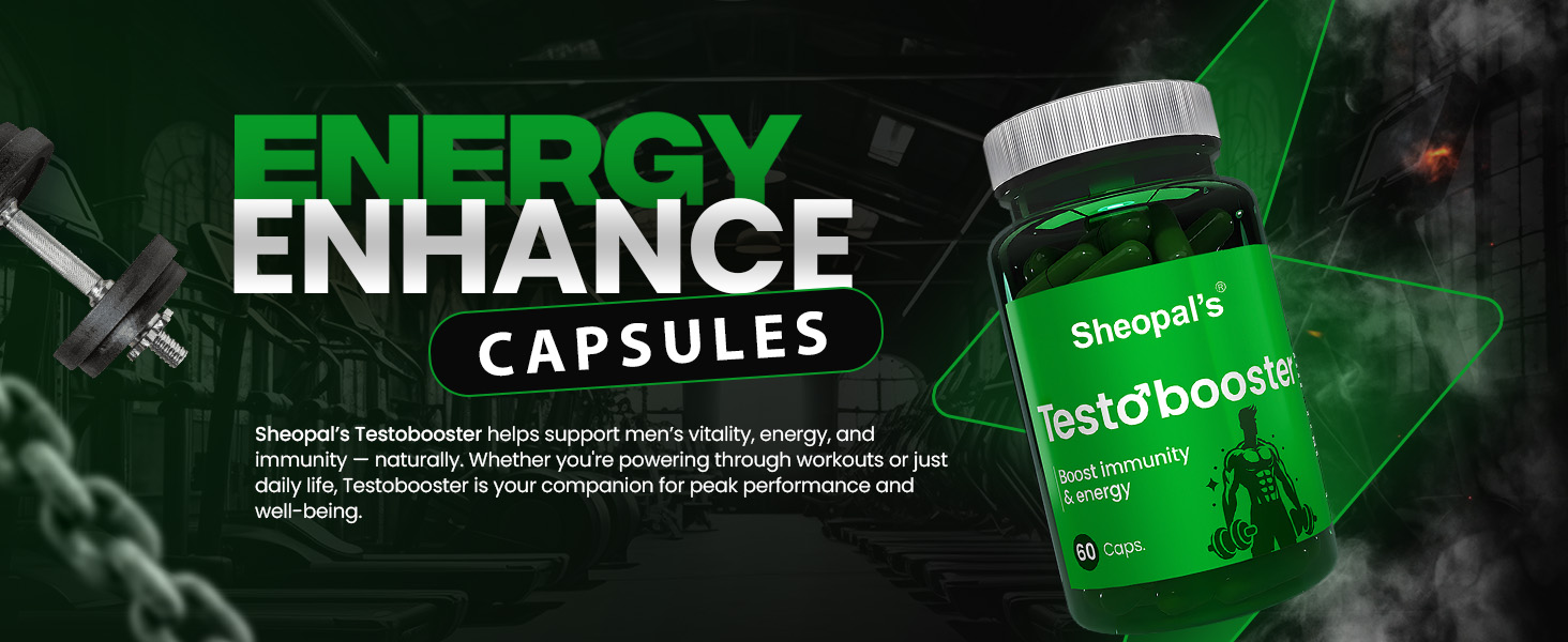 Sheopals Testo Booster Capsules for Men | Shilajit, Ashwagandha, Safed Musli | Endurance, Strength, Energy, Vitality & Stamina Support | Testosterone Booster Men’s Wellness Product (60 capsules)