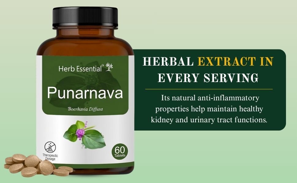 Herb Essential Punarnava Tablets 500 mg, 60 Tablets