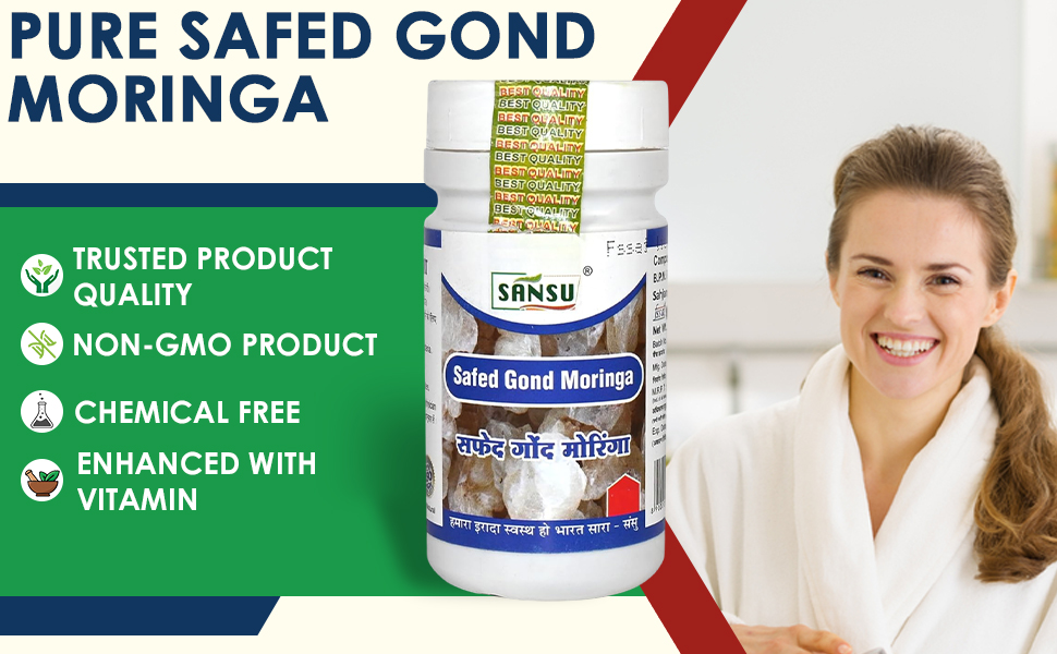 Sansu Pure Safed Gond Moringa 50g.