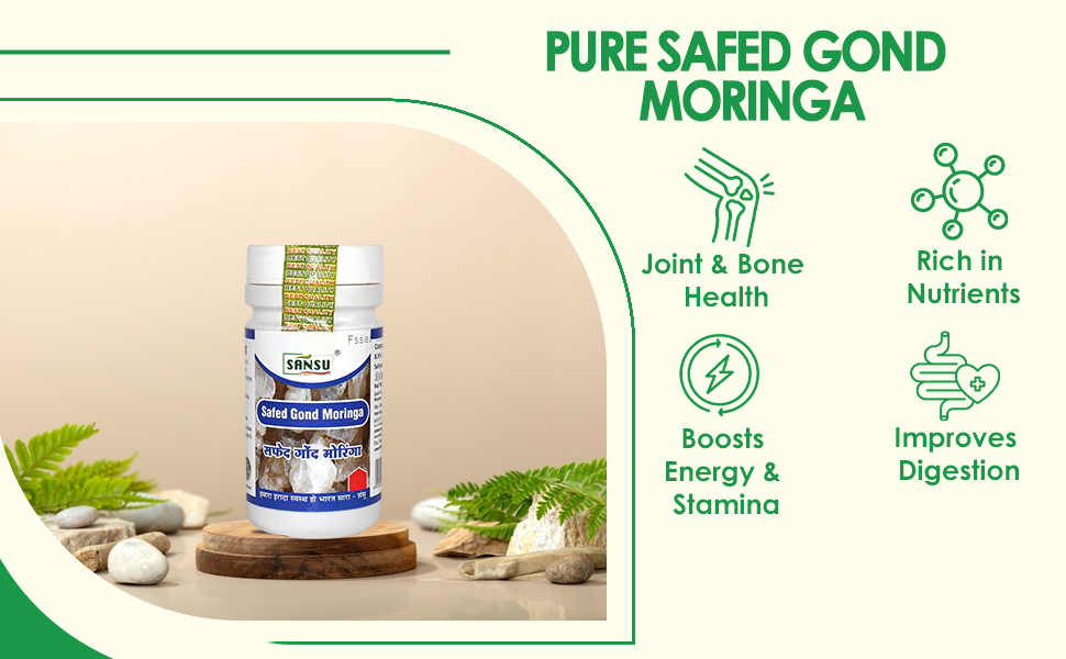 Sansu Pure Safed Gond Moringa 50g.