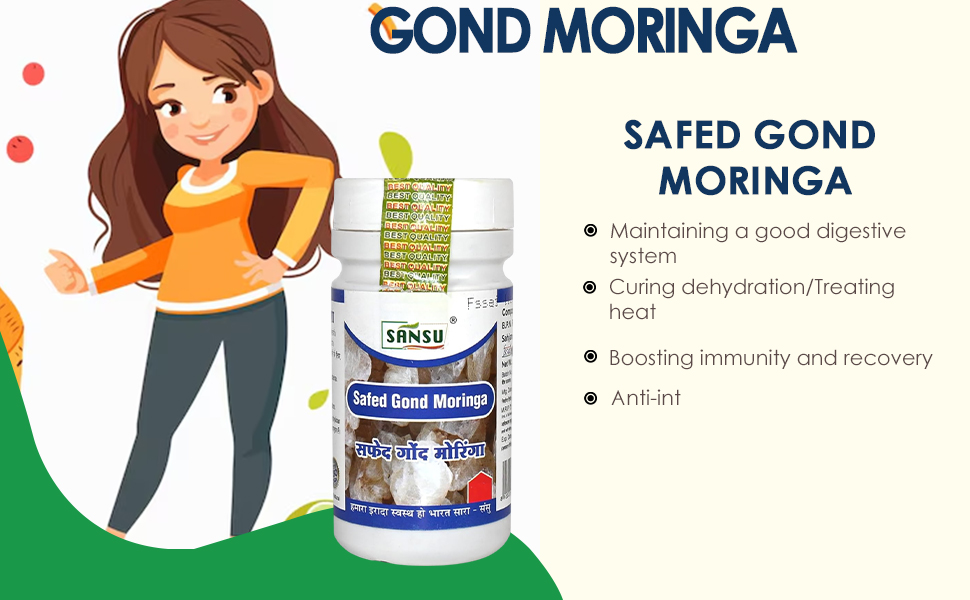Sansu Pure Safed Gond Moringa 50g.